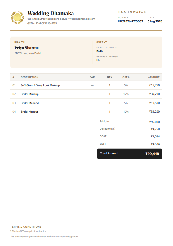 Invoice preview